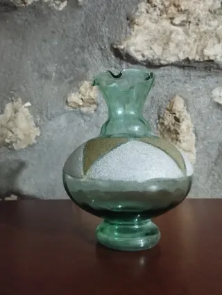 Vasetto vintage vetro decorato