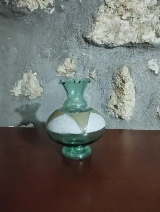 Vasetto vintage vetro decorato