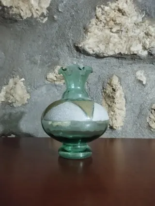 Vasetto vintage vetro decorato