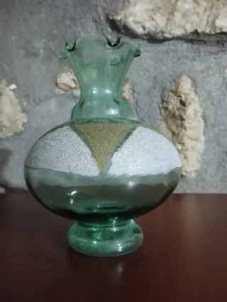 Vasetto vintage vetro decorato