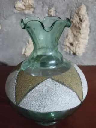 Vasetto vintage vetro decorato