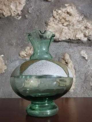 Vasetto vintage vetro decorato