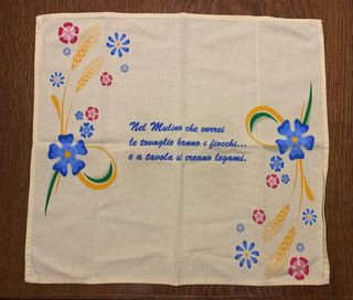 Tovaglietta Mulino Bianco con frase