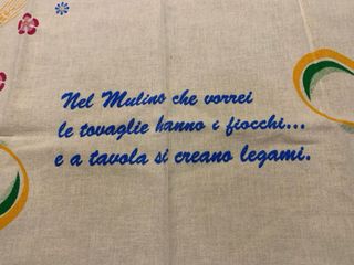 Tovaglietta Mulino Bianco con frase