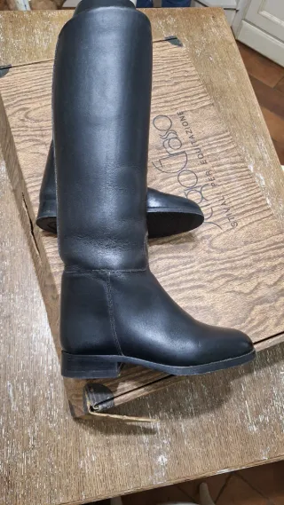 Sergio Grasso stivali equitazione cuoio, nero.