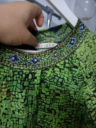 Vestido verde estampado A queso Talla M