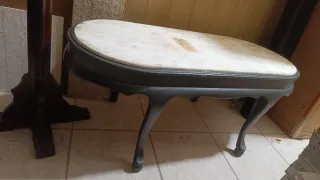 Mesa de centro ovalada mármol y madera