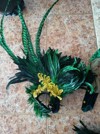 Traje de Carnaval Verde y Dorado