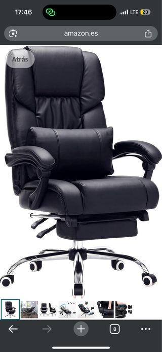 Silla de oficina ergonómica con reposapiés