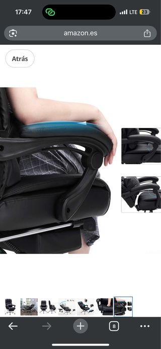 Silla de oficina ergonómica con reposapiés