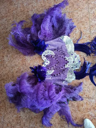 Traje de Carnaval Morado y Blanco