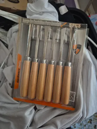 Juego 6 Cuchillos Esculpir Madera Mango