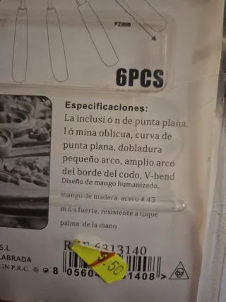 Juego 6 Cuchillos Esculpir Madera Mango