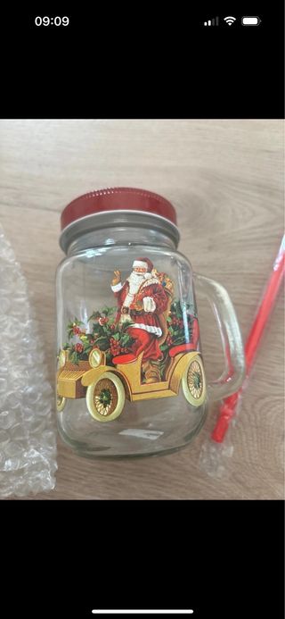 Bicchiere Natale con Cannuccia