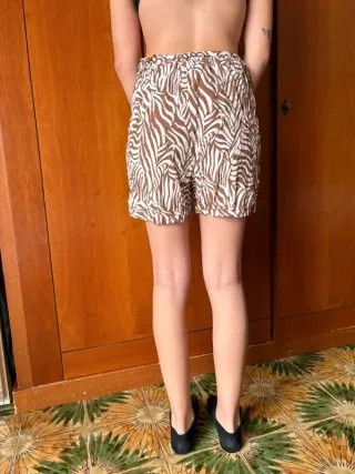 Shorts vita alta fantasia zebra