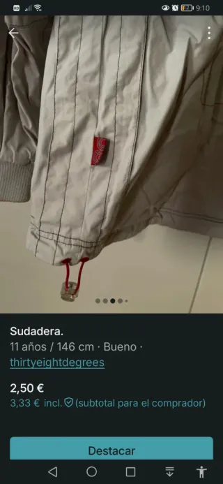 Chaqueta deportiva roja 146 cm