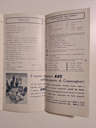 SAS Orario 1958 - Scandinavian Airlines