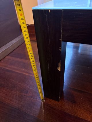 Mesa de centro cristal y madera