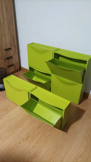 Zapatero/almacenaje IKEA TRONES Verdes (Pack 6)