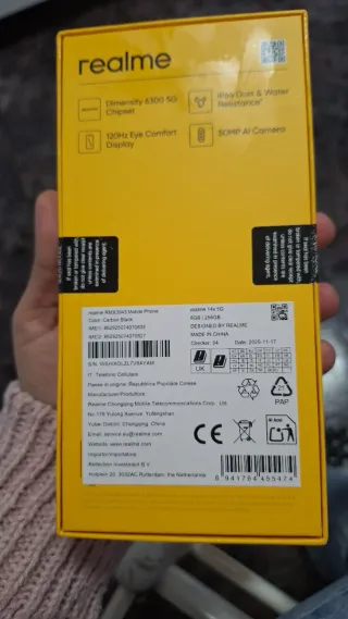 Teléfono Realme 14X 5G Negro