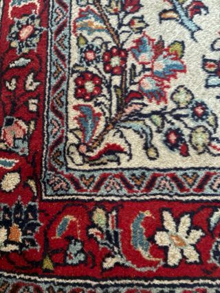 Alfombra Persa Pasillo Beige y Rojo