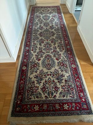 Alfombra Persa Pasillo Beige y Rojo