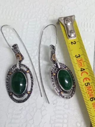 Pendientes largos boho verde