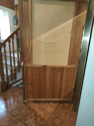 Mueble recibidor madera con espejo