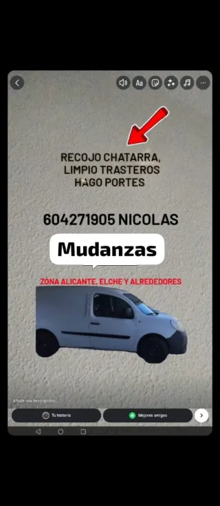 Servicio de mudanzas y portes