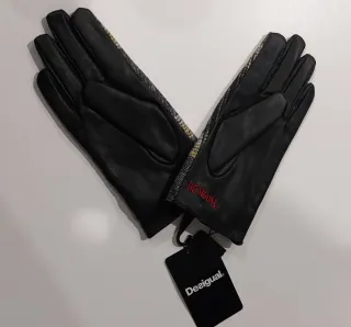 Guantes Desigual Tartán Flores Bordadas