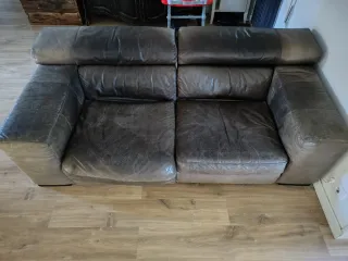 Sofá Natuzzi Piel Natural con Motor - urge venta