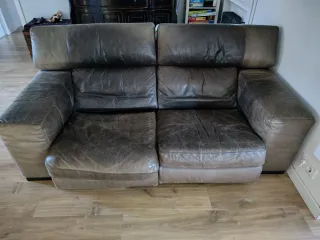 Sofá Natuzzi Piel Natural con Motor - urge venta