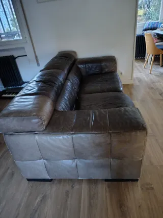 Sofá Natuzzi Piel Natural con Motor - urge venta