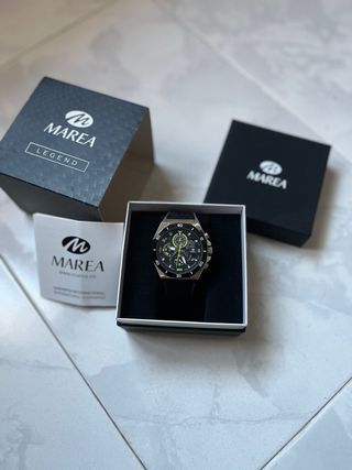 Reloj Marea Hombre Negro y Plateado