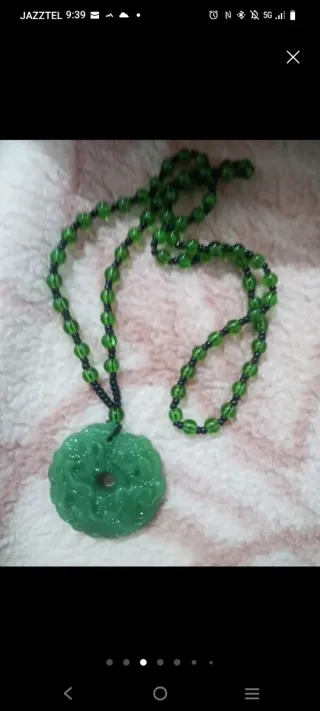 Preciosa Moneda Dragón Jade Verde buena suerte