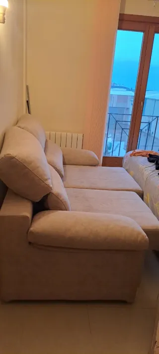 Sofá 2 plazas tela beige