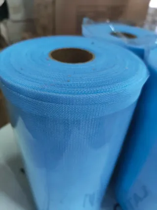 Bobina tulle azzurro 100 metri - altezza 25 cm