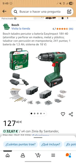 Taladro Bosch EasyImpact 18V-40 SIN ABRIR