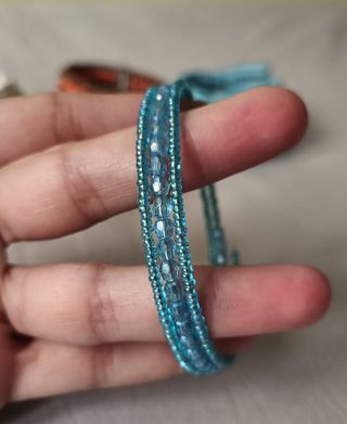 4 Pulseras Cuentas Alambre