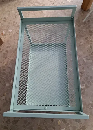 Carro auxiliar metálico teal 3 estantes