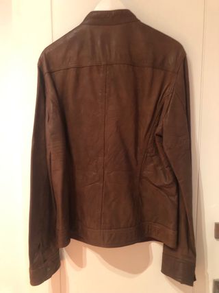 Cazadora Piel Vacuno Bershka Marrón