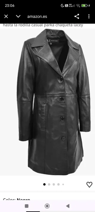 Abrigo de cuero auténtico.