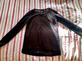 Top manga larga con pedrería