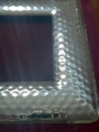 Cornice quadrata in argento martellato