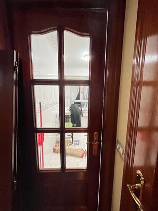 Puertas madera con cristal (juego doble + 1simple)