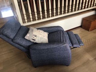 Sillón extensible tela azul