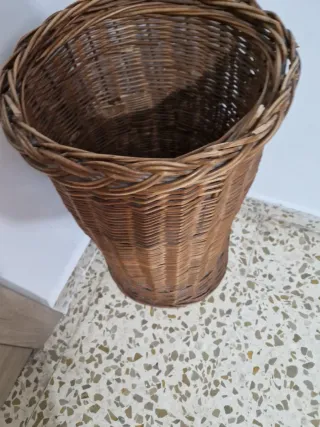 Cesto mimbre vintage antiguo