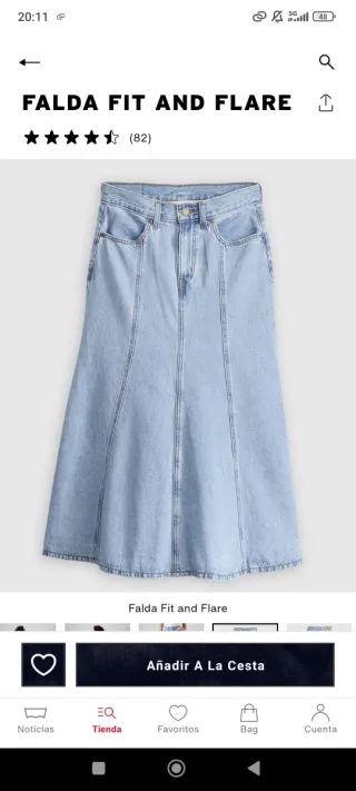 Falda Levi's Fit And Flare Azul Talla 34