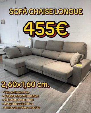 Sofá chaise longue 2,60x1,60m