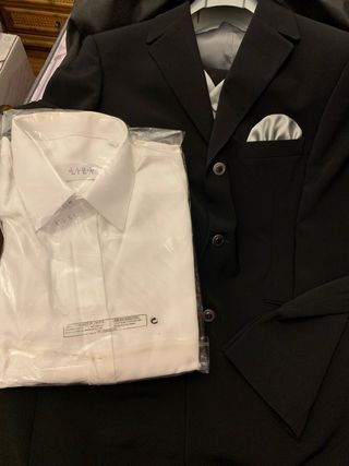 Traje Novio Negro/Plata Talla L
